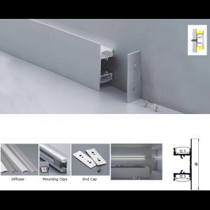 10pcs KIT 1m/3.3ft Indirect Wall/Ceiling Lighting Cabinet Light led aluminum channel, Led aluminum profile inner size 12.5mm 